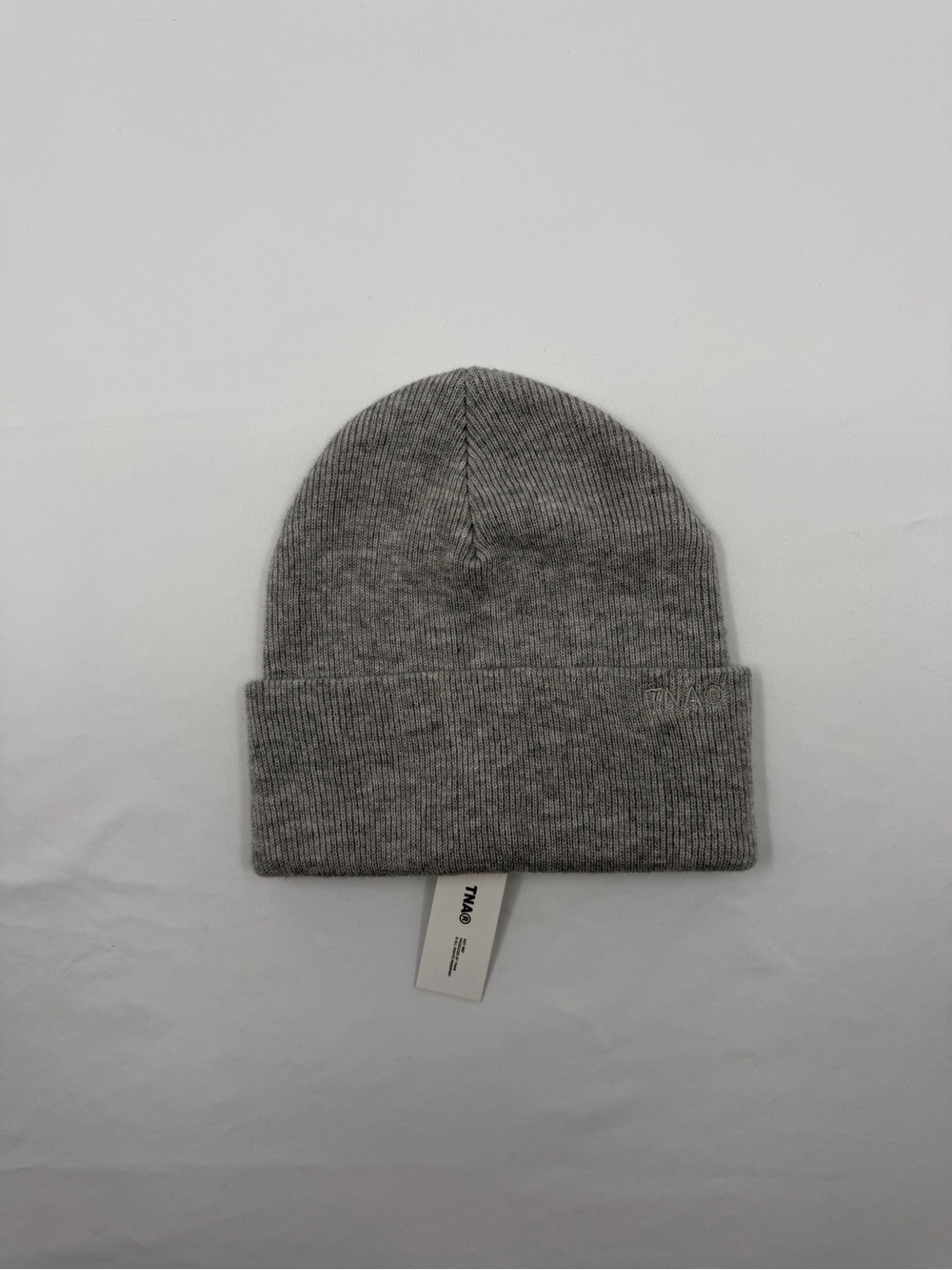 TNA Gray Ribbed Fold-Over Beanie